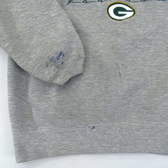 Vintage Starter Green Bay Packers NFL Stitched Gray Sweatshirt M Distressed - Picture 5 of 8
